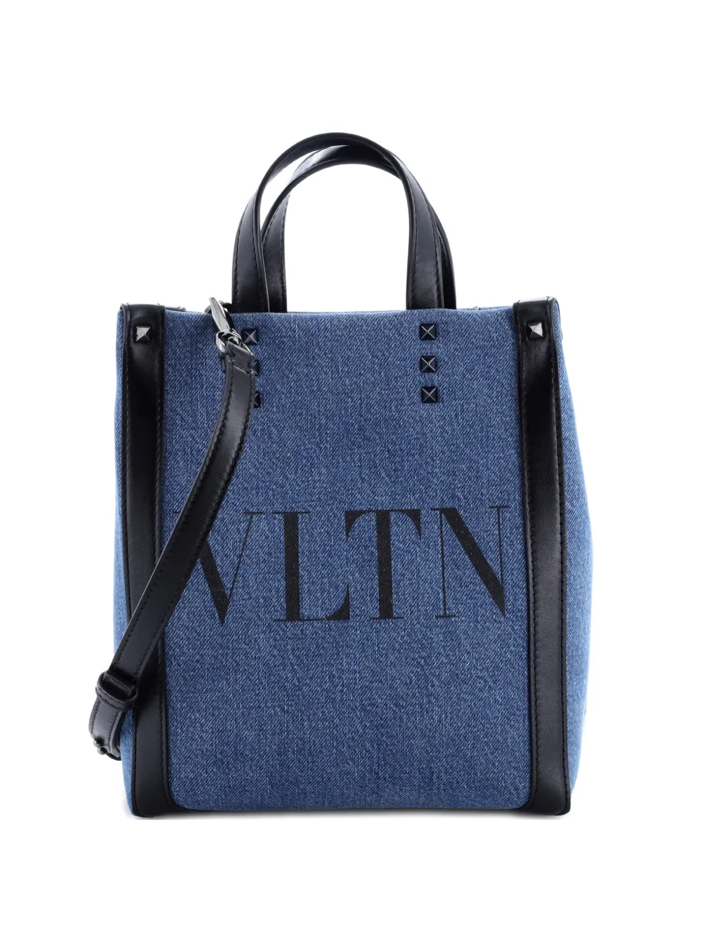 Valentino Garavani Pre-Owned Grande Plage VLTN Tote Denim Mini crossbody bag - Blue