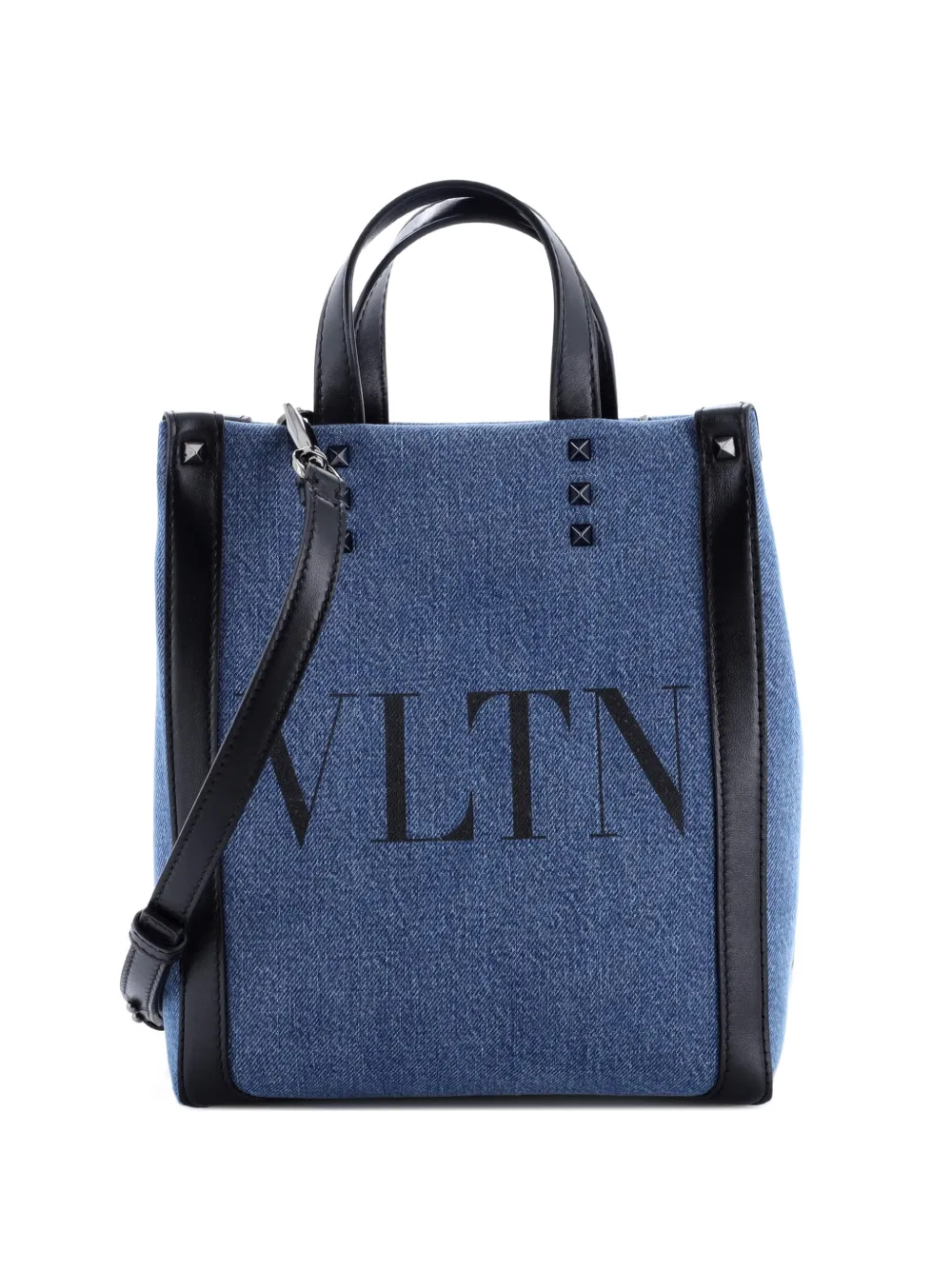 Valentino Garavani Pre-Owned Grande Plage VLTN Tote Denim Mini crossbody bag - Blu