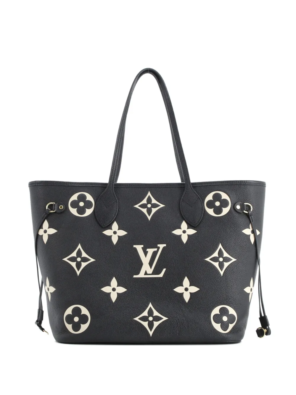 Pre-owned Louis Vuitton Neverfull Nm Bicolor Monogram Empreinte Giant Mm Tote Bag In Black