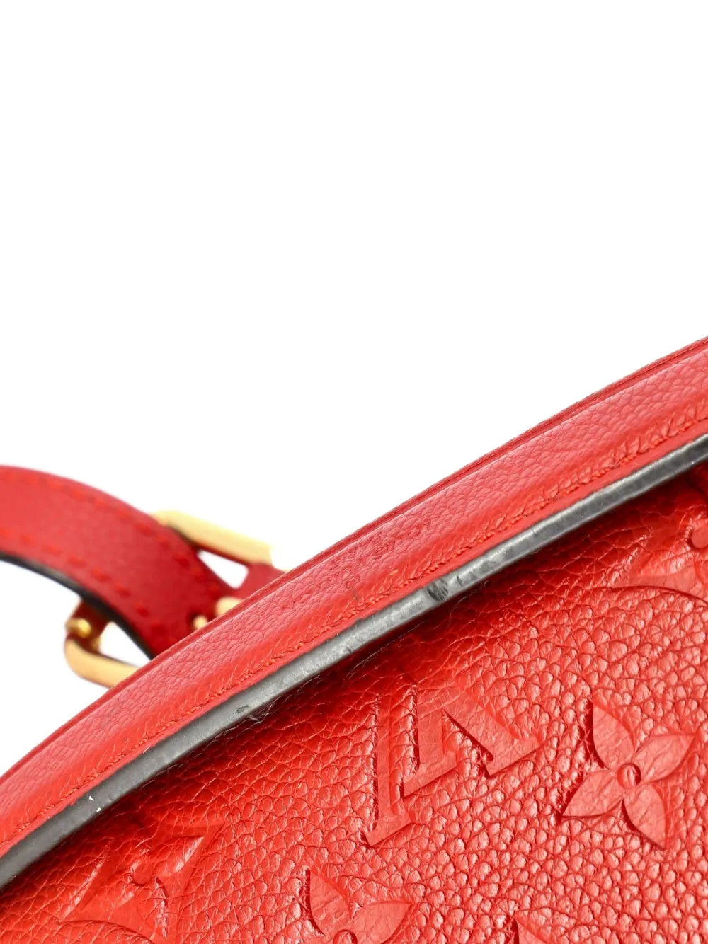 Pre-owned Louis Vuitton Pochette Metis Monogram Empreinte Leather Crossbody Bag In Red