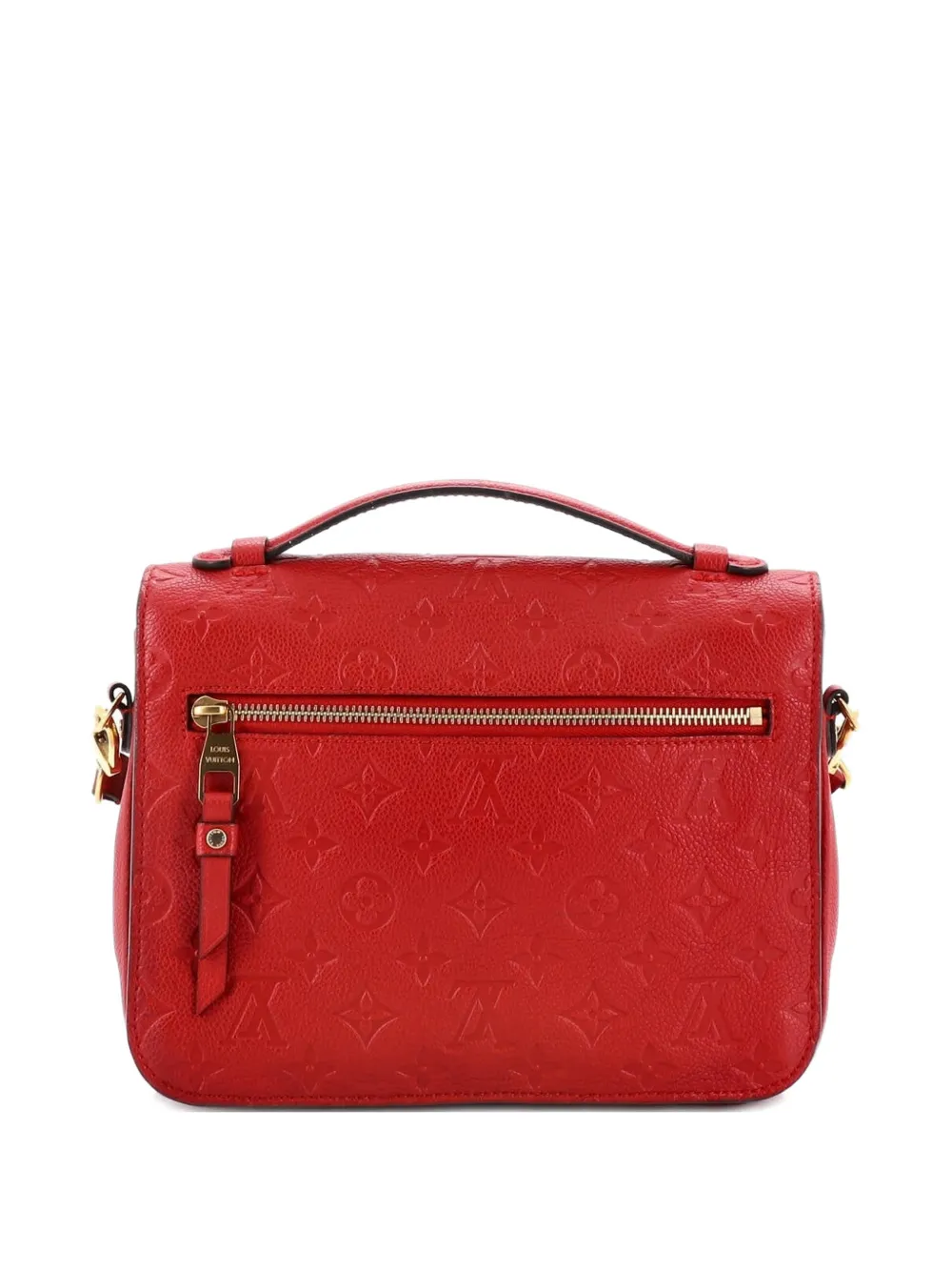 Pre-owned Louis Vuitton Pochette Metis Monogram Empreinte Leather Crossbody Bag In Red