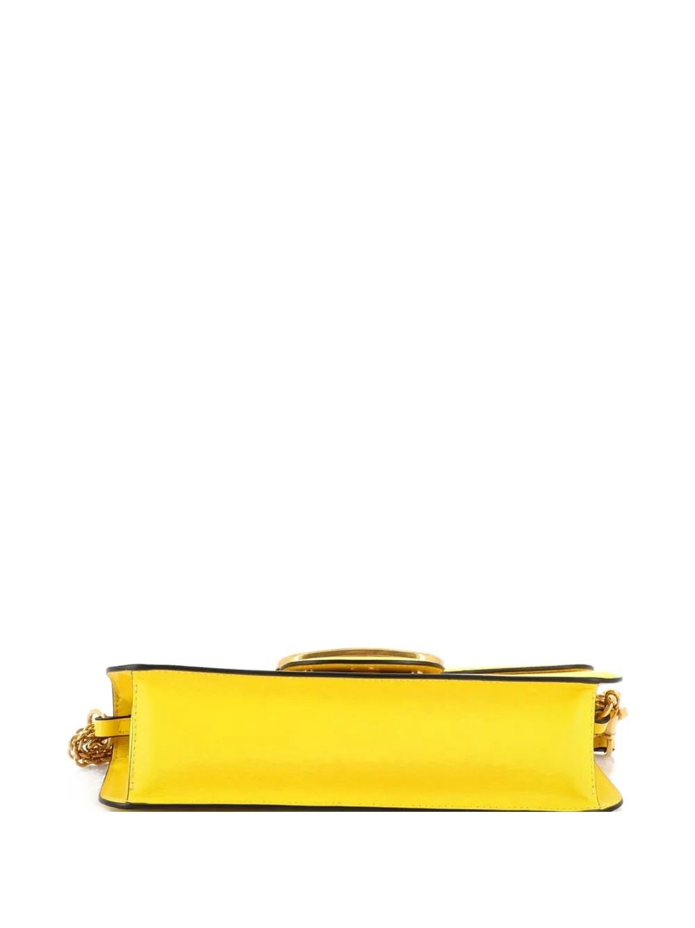 VALENTINO GARAVANI Pre-owned Vlogo Loco Flap Shoulder Bag Leather Medium Clutch Bag In Yellow