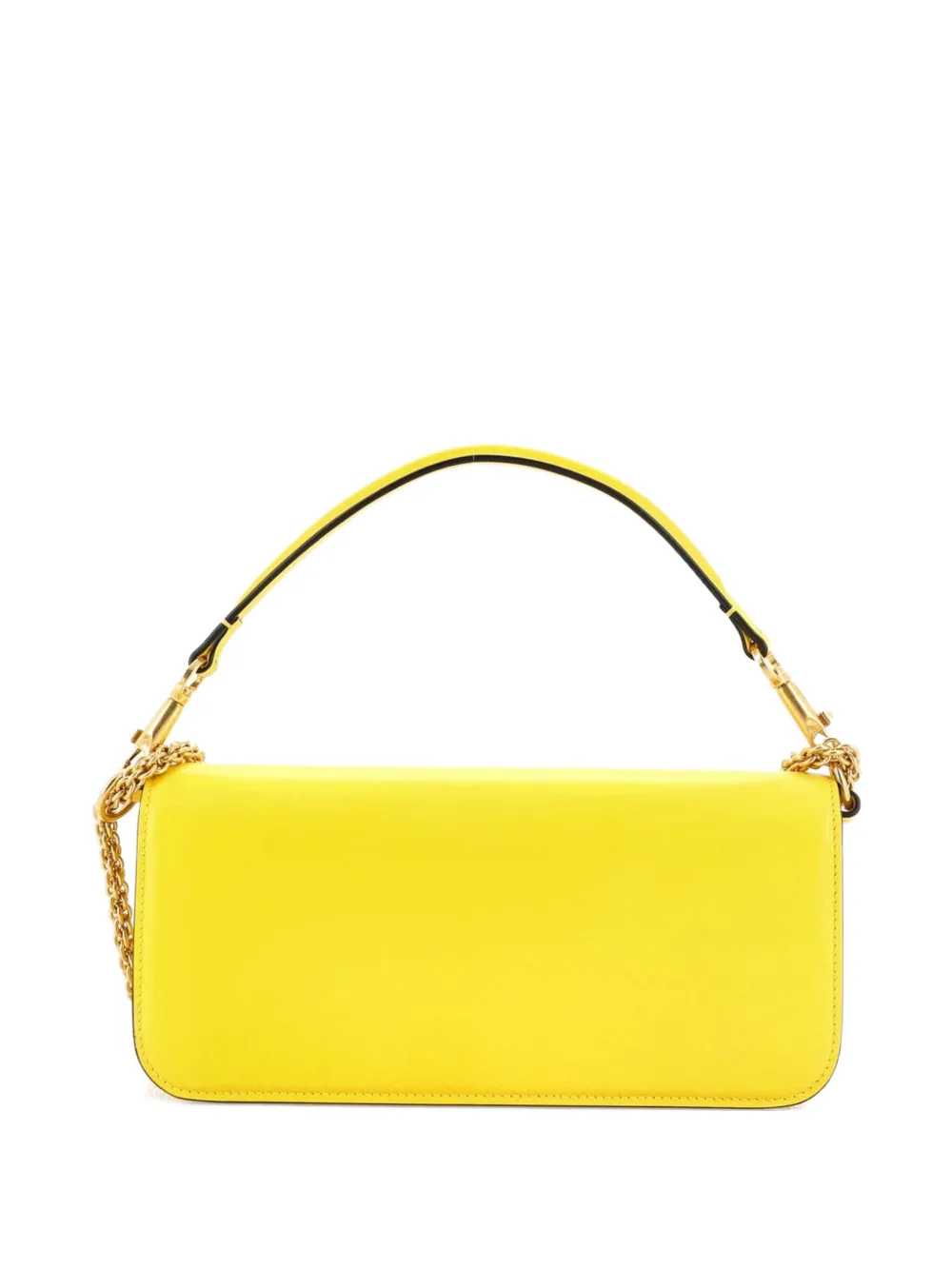 VALENTINO GARAVANI Pre-owned Vlogo Loco Flap Shoulder Bag Leather Medium Clutch Bag In Yellow