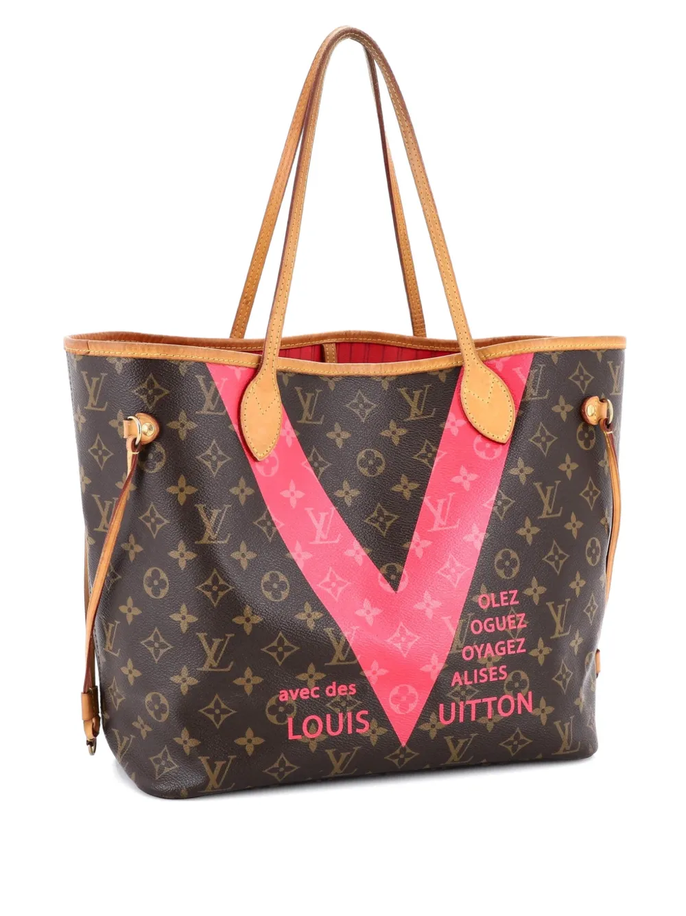 Pre-owned Louis Vuitton Neverfull Nm Limited Edition Cities V Monogram Canvas Mm Tote Bag In Brown