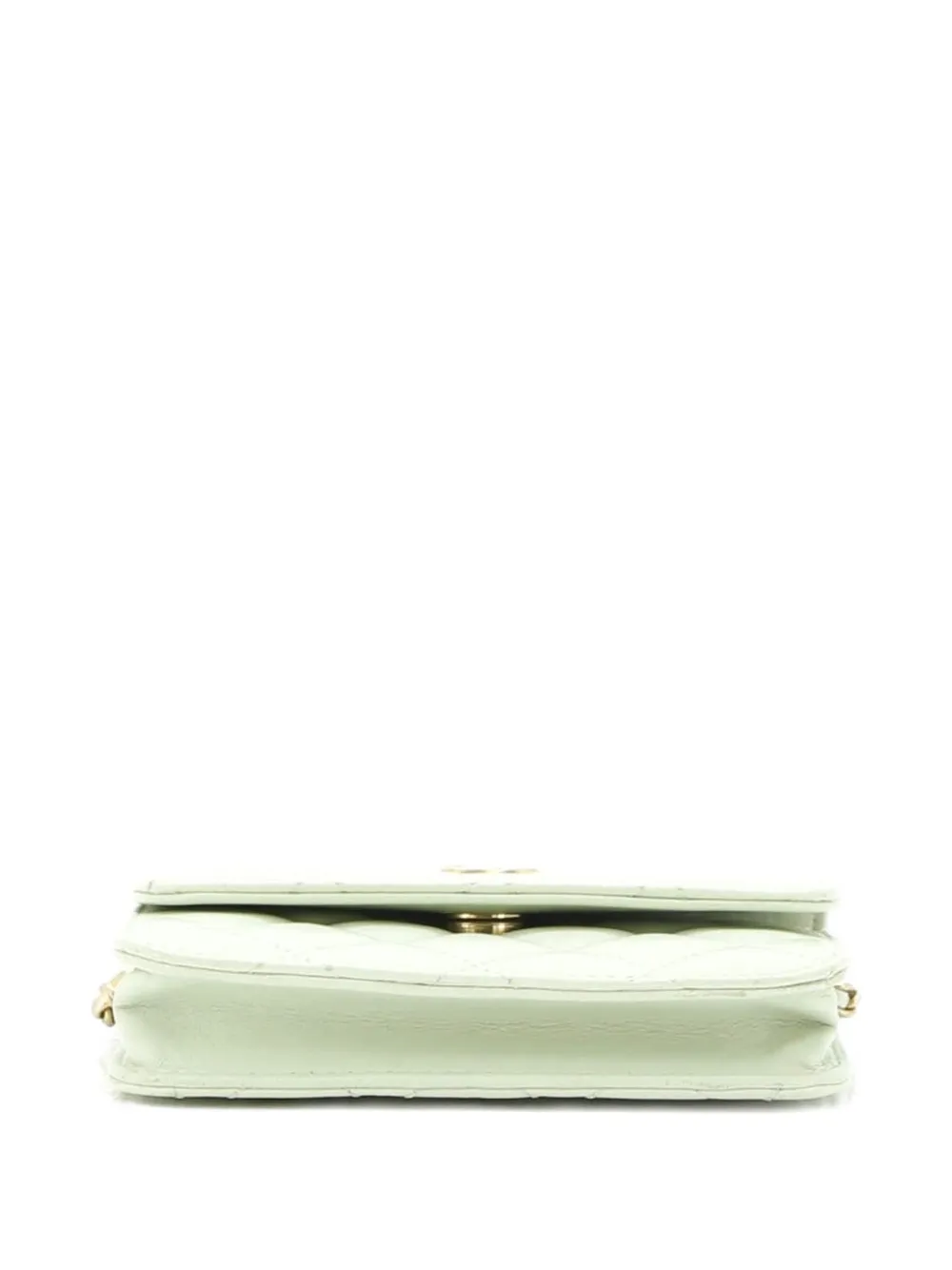 CHANEL Pre-owned Pearl Crush Flap Clutch With Chain Quilted Lambskin Mini Crossbody Bag In Green