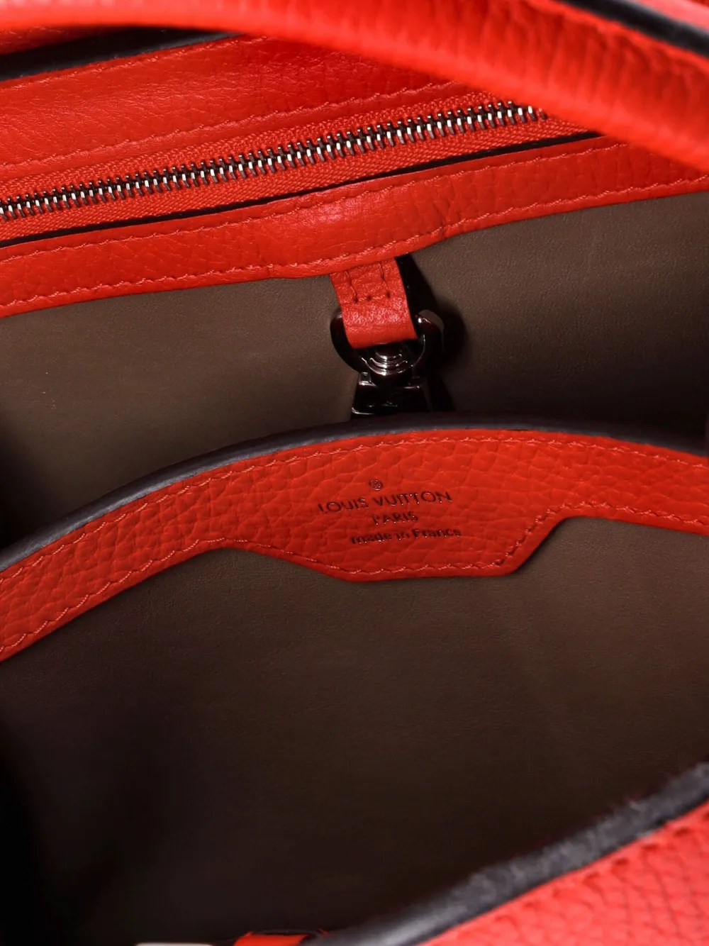 LOUIS VUITTON Pre-owned Capucines Bag Leather Bb Satchel In Red