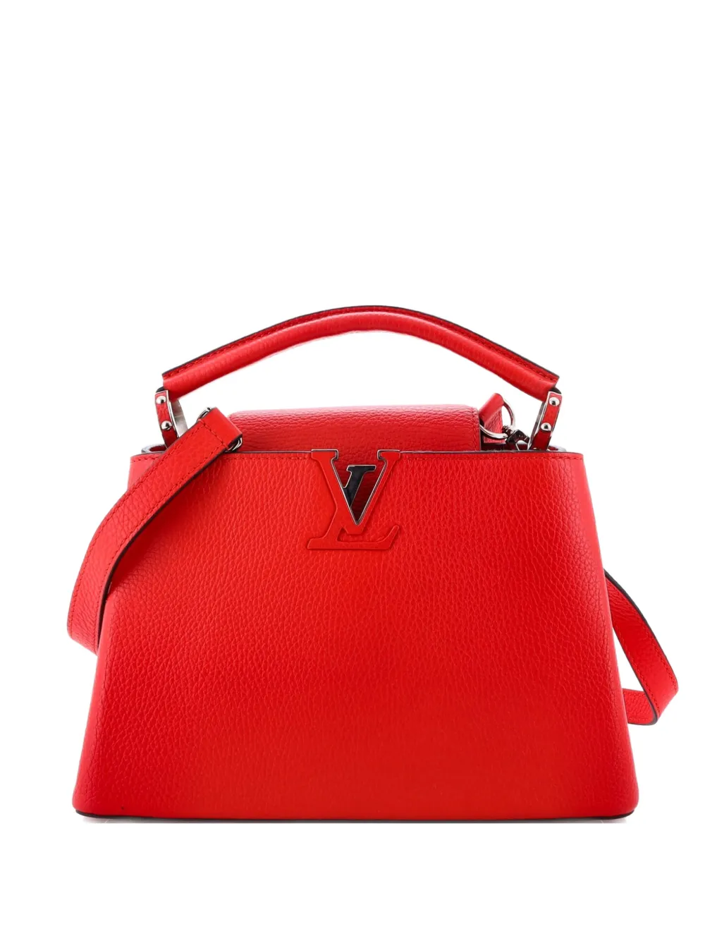 Click to view more detailed imagery on our partner's website Pre-owned Louis Vuitton Capucines Bag Leather Bb Satchel In Red