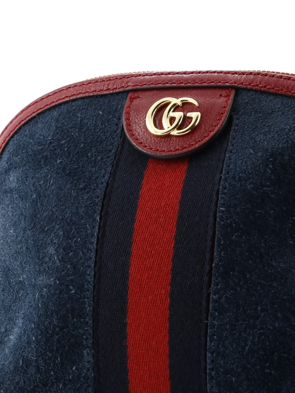 GUCCI Pre-owned Ophidia Dome Shoulder Bag Suede Small Crossbody Bag In Blue