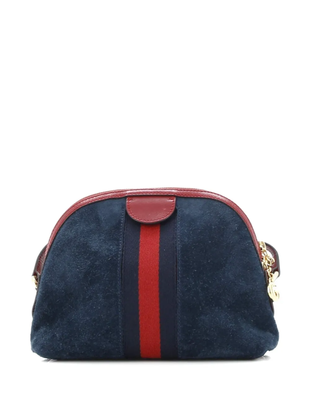 GUCCI Pre-owned Ophidia Dome Shoulder Bag Suede Small Crossbody Bag In Blue