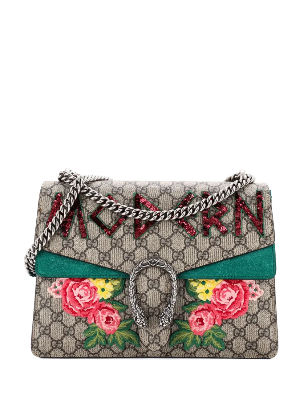 Gucci Pre-Owned Dionysus Bag Embroidered GG Coated Canvas Medium shoulder bag - Marrone