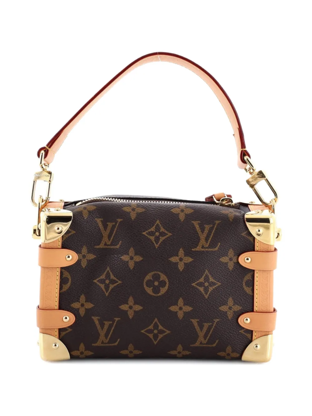 Pre-owned Louis Vuitton Side Trunk Handbag Monogram Canvas Pm Shoulder Bag In Brown