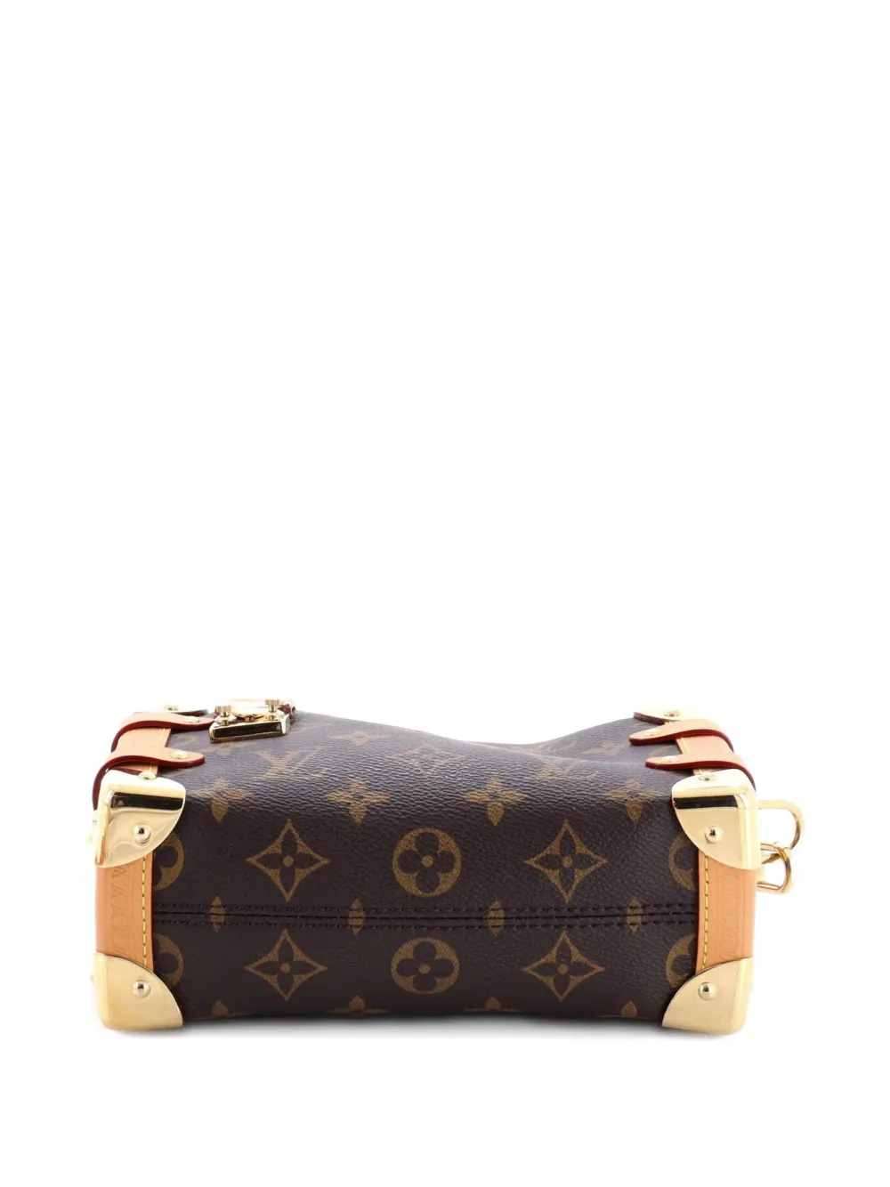 Pre-owned Louis Vuitton Side Trunk Handbag Monogram Canvas Pm Shoulder Bag In Brown