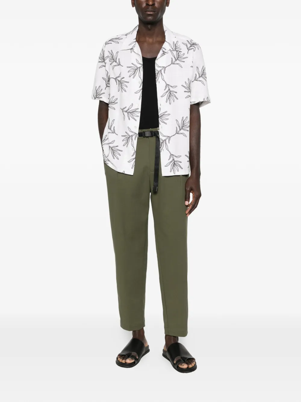 White Sand pleated twill straight-leg trousers - Groen