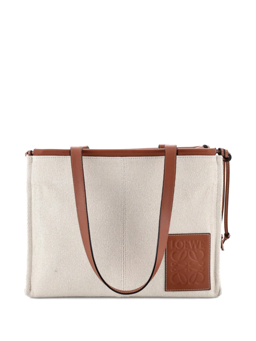 LOEWE Pre-owned Cushion Canvas Large Tote Bag In Brown