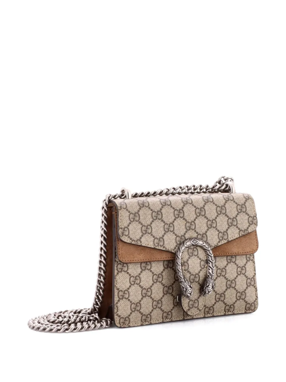 Pre-owned Gucci Dionysus Bag Gg Coated Canvas Mini Crossbody Bag In Brown