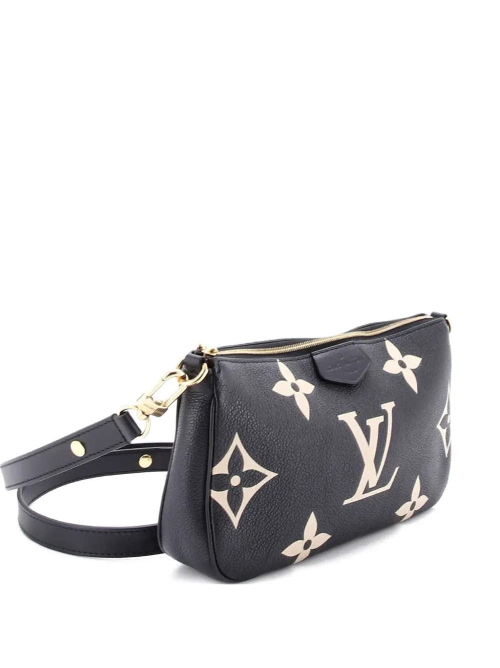 Click to view more detailed imagery on our partner's website Pre-owned Louis Vuitton Multi Pochette Accessoires Bicolor Monogram Empreinte Giant Crossbody Bag In Black