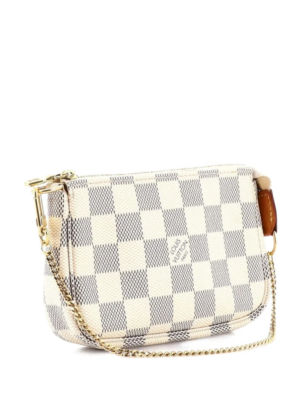 Pre-owned Louis Vuitton Pochette Accessoires Damier Mini Clutch Bag In White