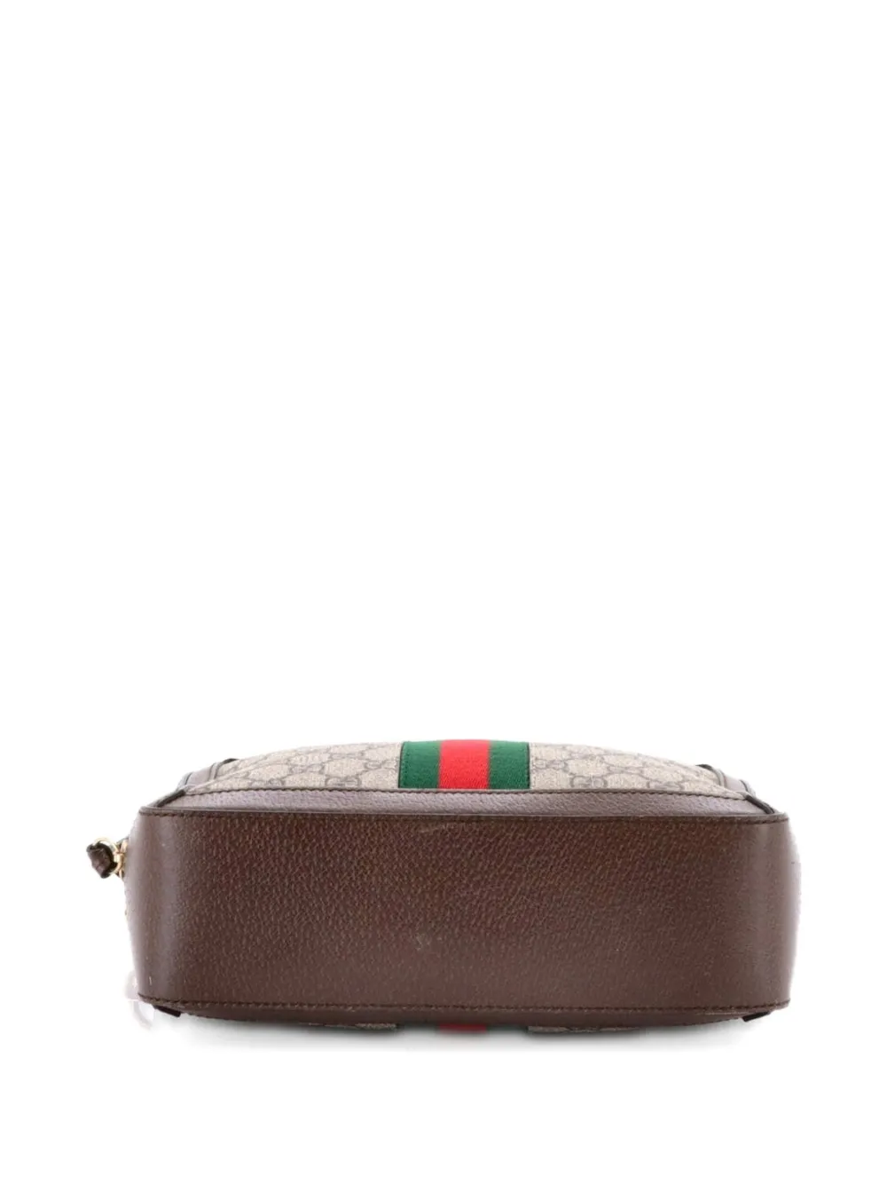 Pre-owned Gucci Ophidia Zip Around Camera Bag Gg Coated Canvas Small Shoulder Bag In Brown