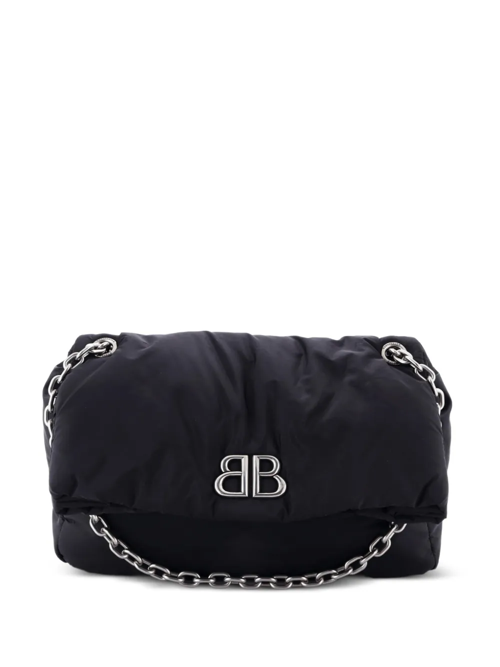 Balenciaga Pre-Owned Monaco Chain Flap Nylon Medium shoulder bag - Nero