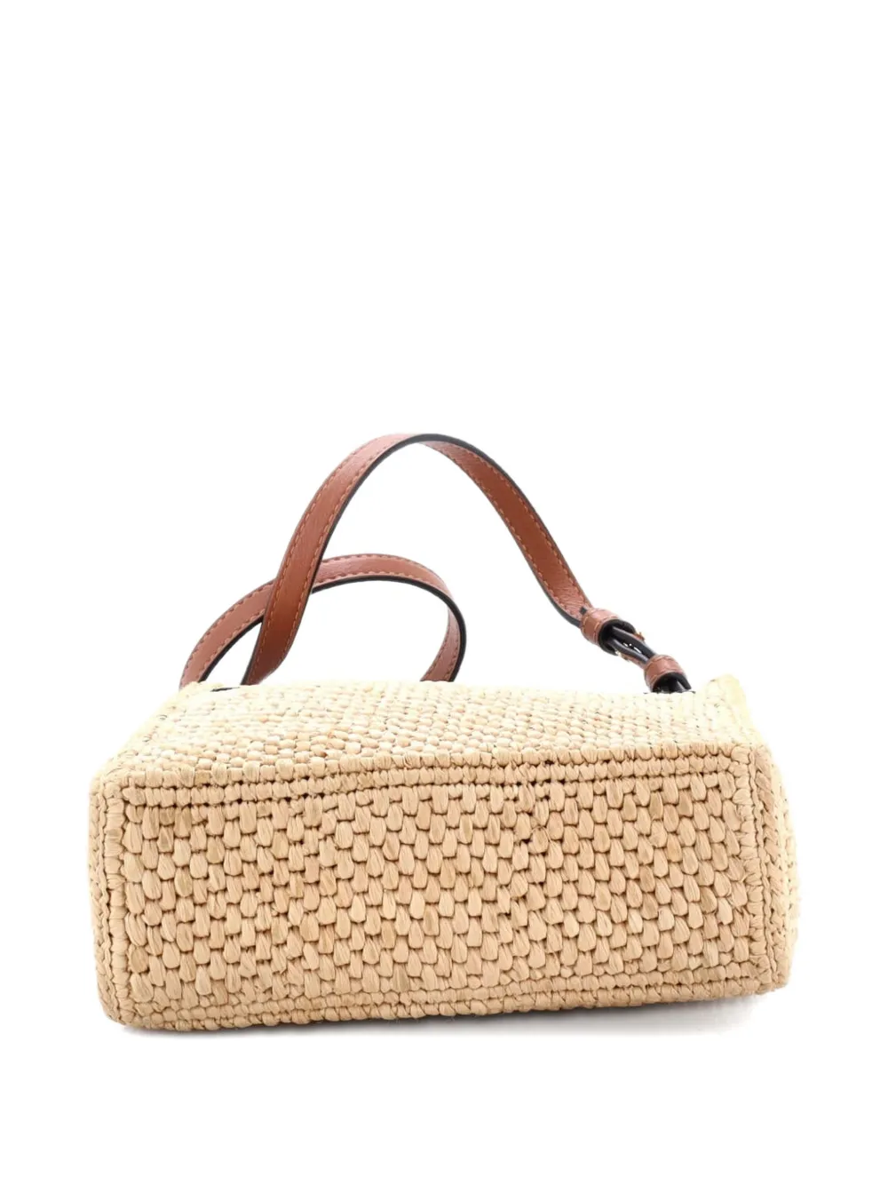 LOEWE Pre-owned A5 Tote Raffia And Leather Crossbody Bag In Brown