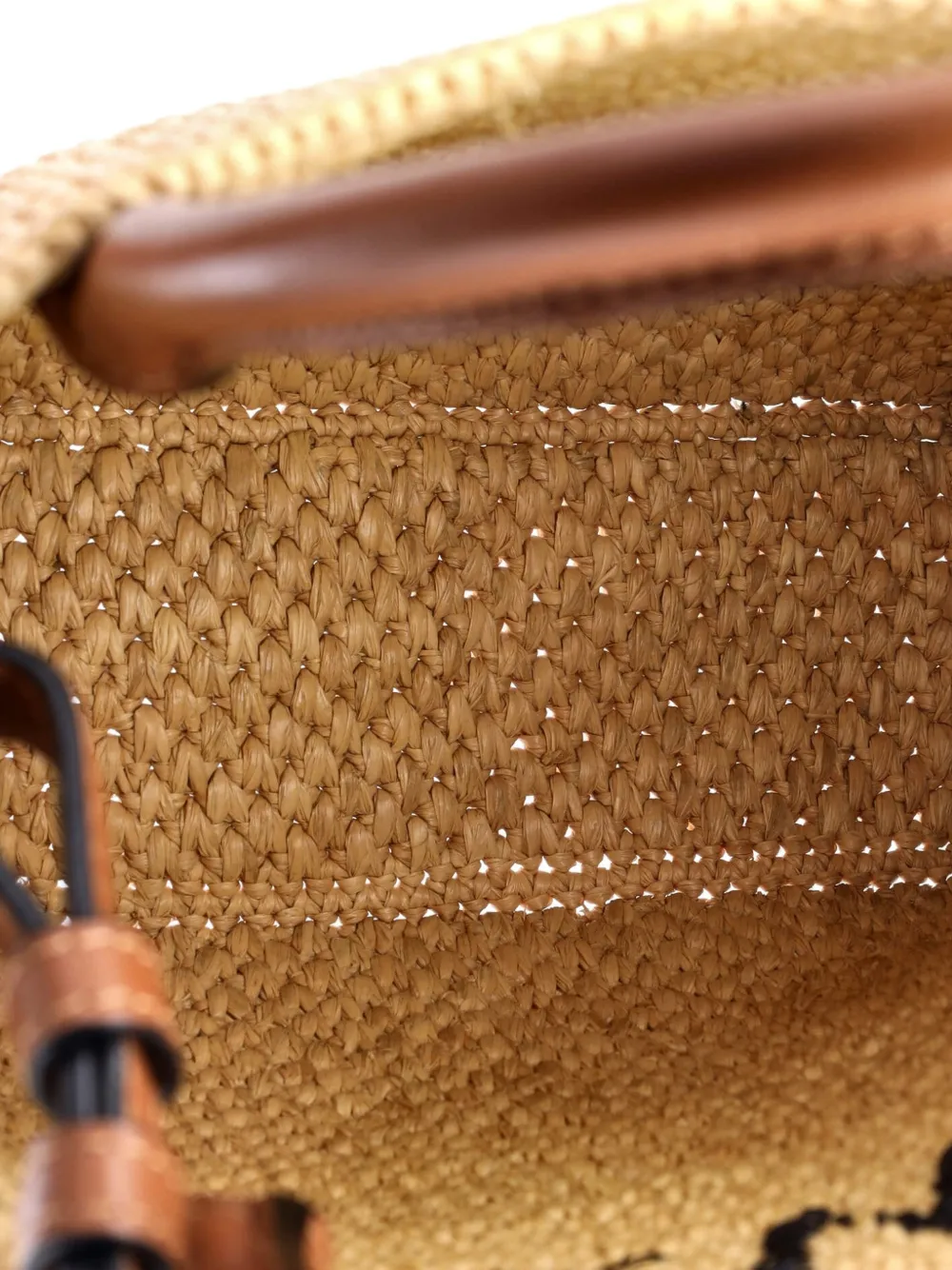 LOEWE Pre-owned A5 Tote Raffia And Leather Crossbody Bag In Brown