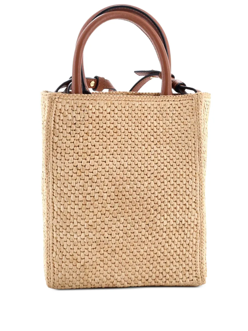 A5 Tote Raffia And Leather Crossbody Bag