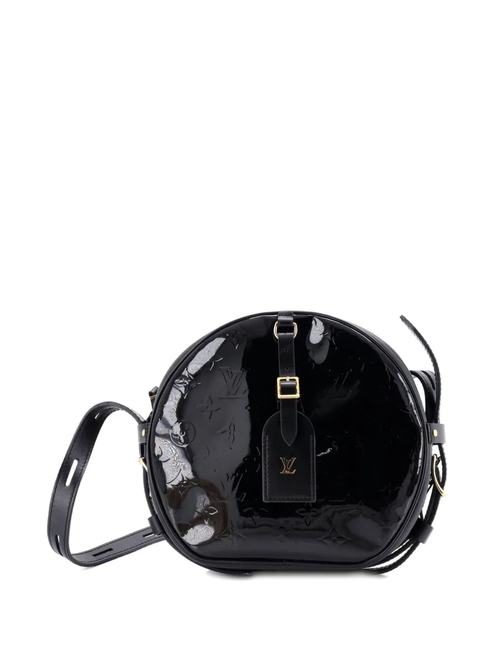 LOUIS VUITTON Pre-owned Boite Chapeau Souple Bag Monogram Vernis Mm Crossbody Bag In Black