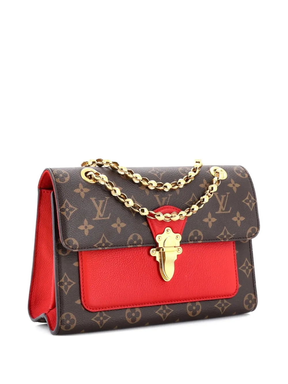 LOUIS VUITTON Pre-owned Victoire Handbag Monogram Canvas And Leather Shoulder Bag In Brown