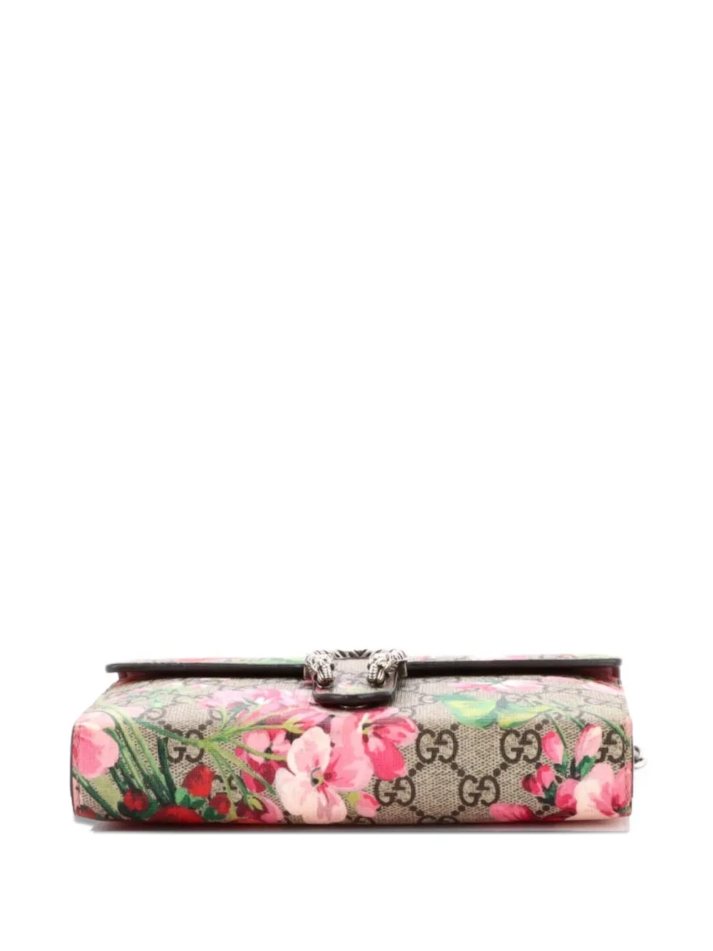 Pre-owned Gucci Dionysus Chain Wallet Blooms Print Gg Coated Canvas Small Crossbody Bag In Brown