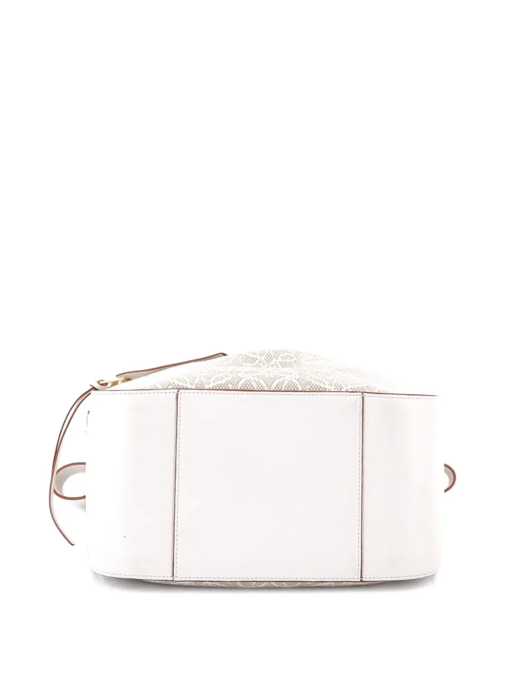 Pre-owned Loewe Hammock Bag Leather And Anagram Jacquard Small Shoulder Bag In Neutral