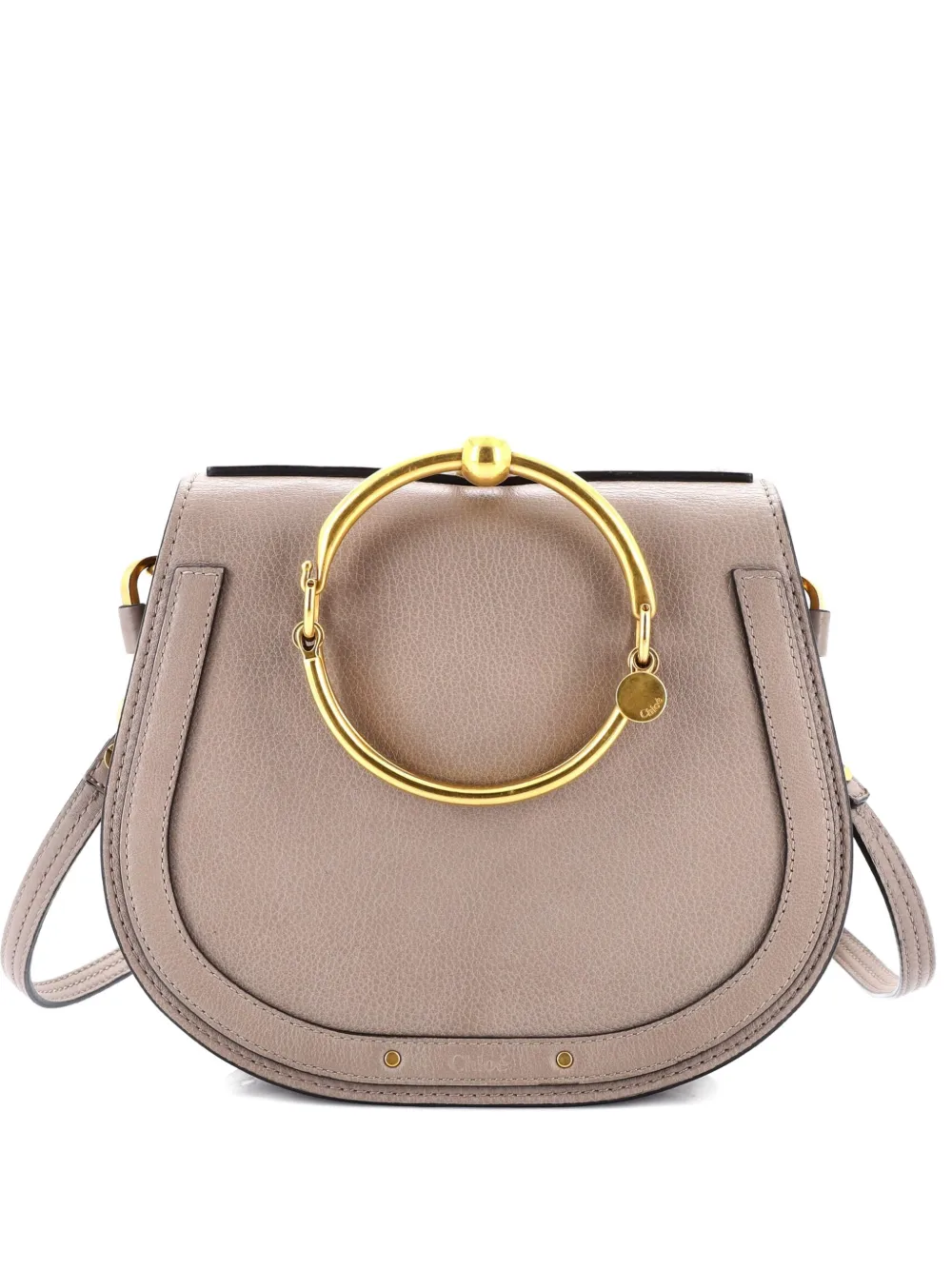 Pre-owned Chloé Nile Leather Medium Crossbody Bag In Gray
