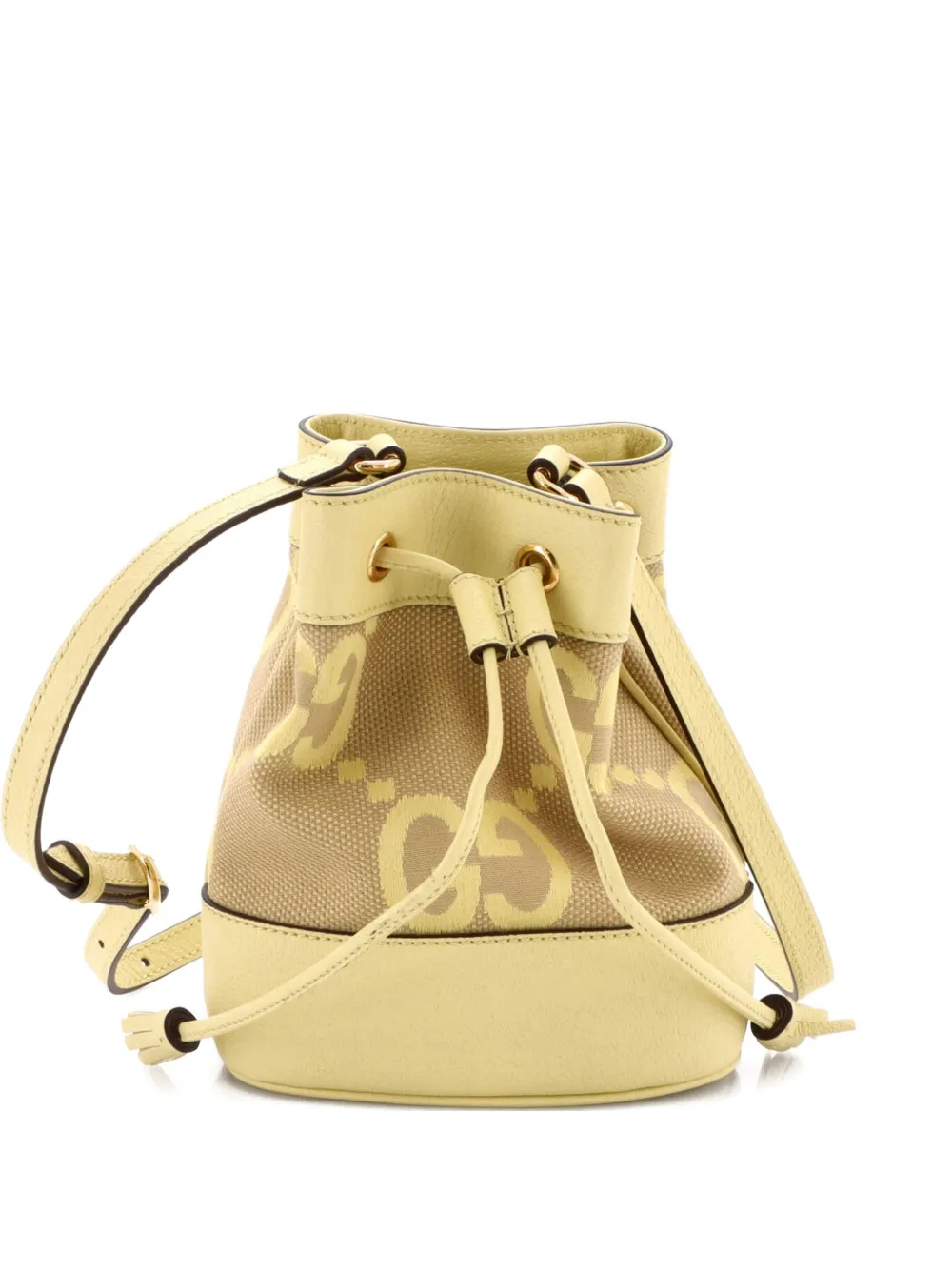 Gucci Pre-Owned Ophidia Jumbo GG Canvas with Leather Mini bucket bag - Giallo