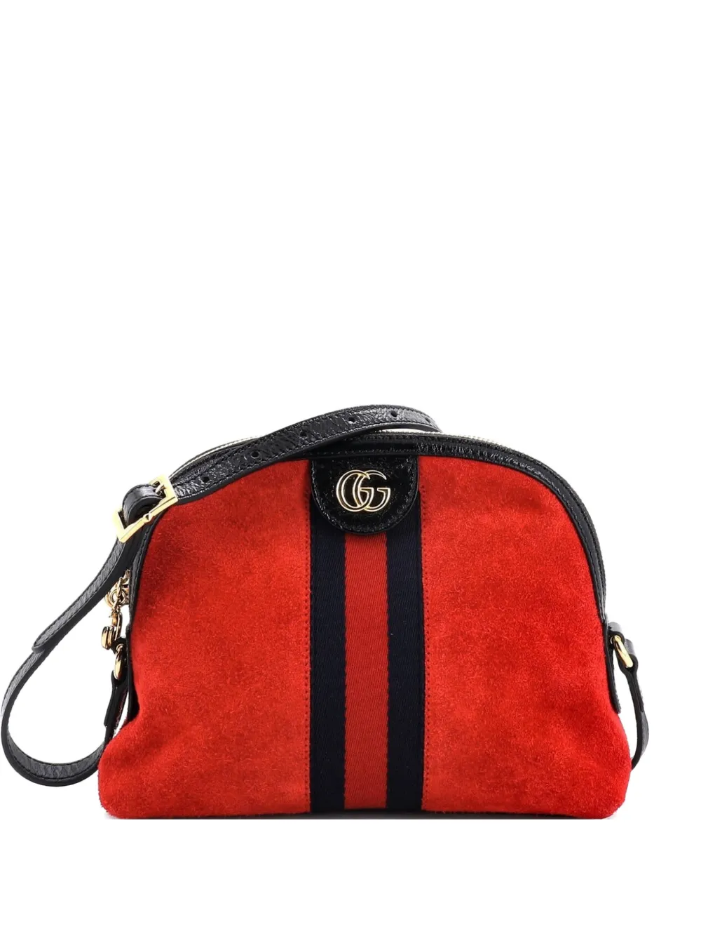 Pre-owned Gucci Ophidia Dome Shoulder Bag Suede Small Crossbody Bag In Red
