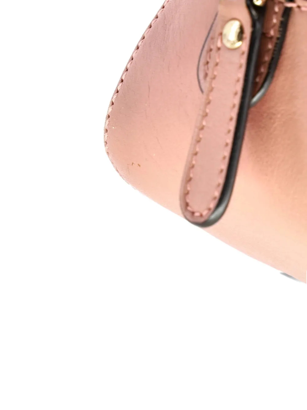 Pre-owned Gucci Convertible Top Handle Crossbody Bag Microssima Leather Medium Satchel In Pink