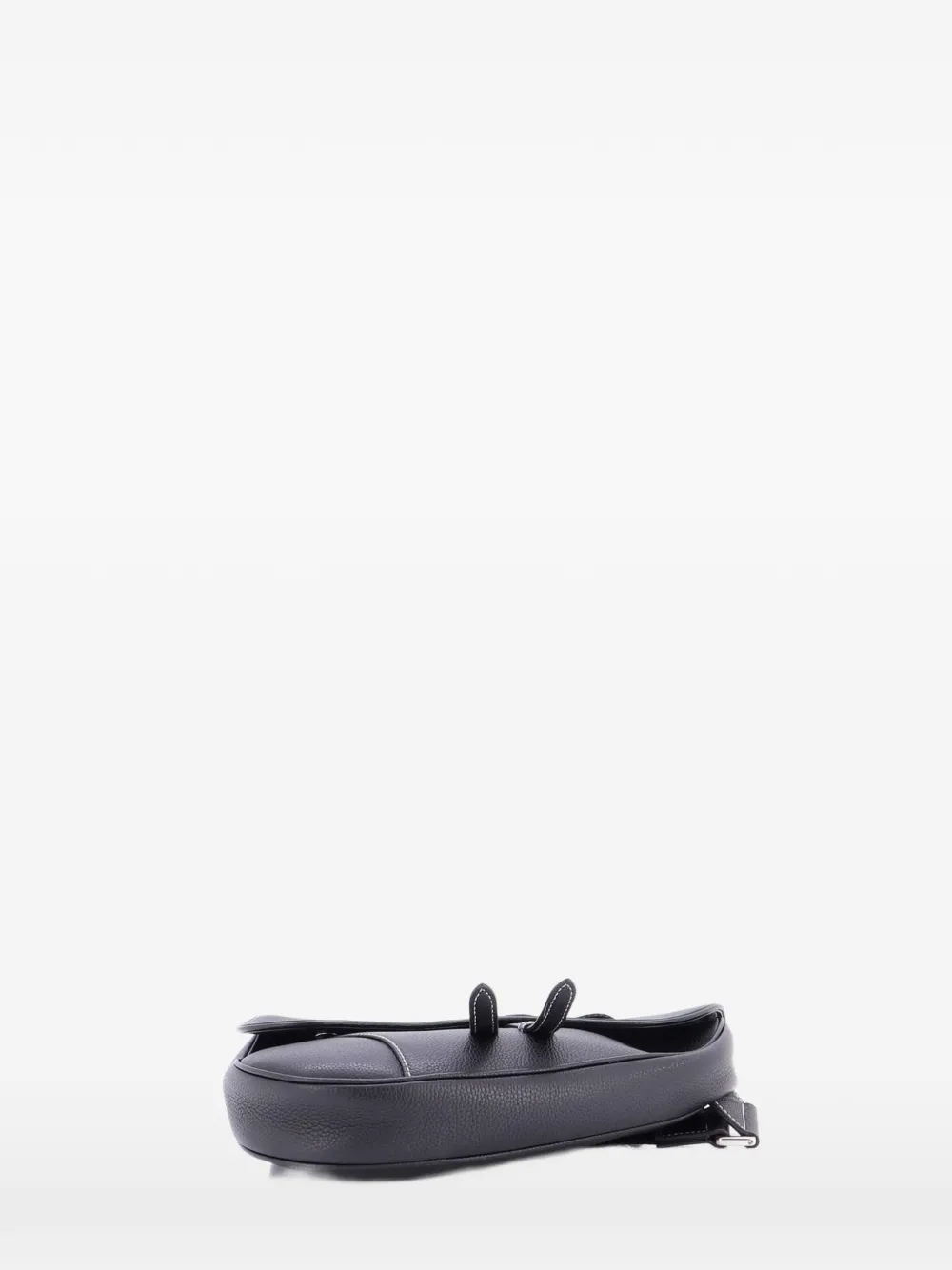 DIOR Pre-owned Alex Foxton Logo Saddle Printed Leather Crossbody Bag In Black