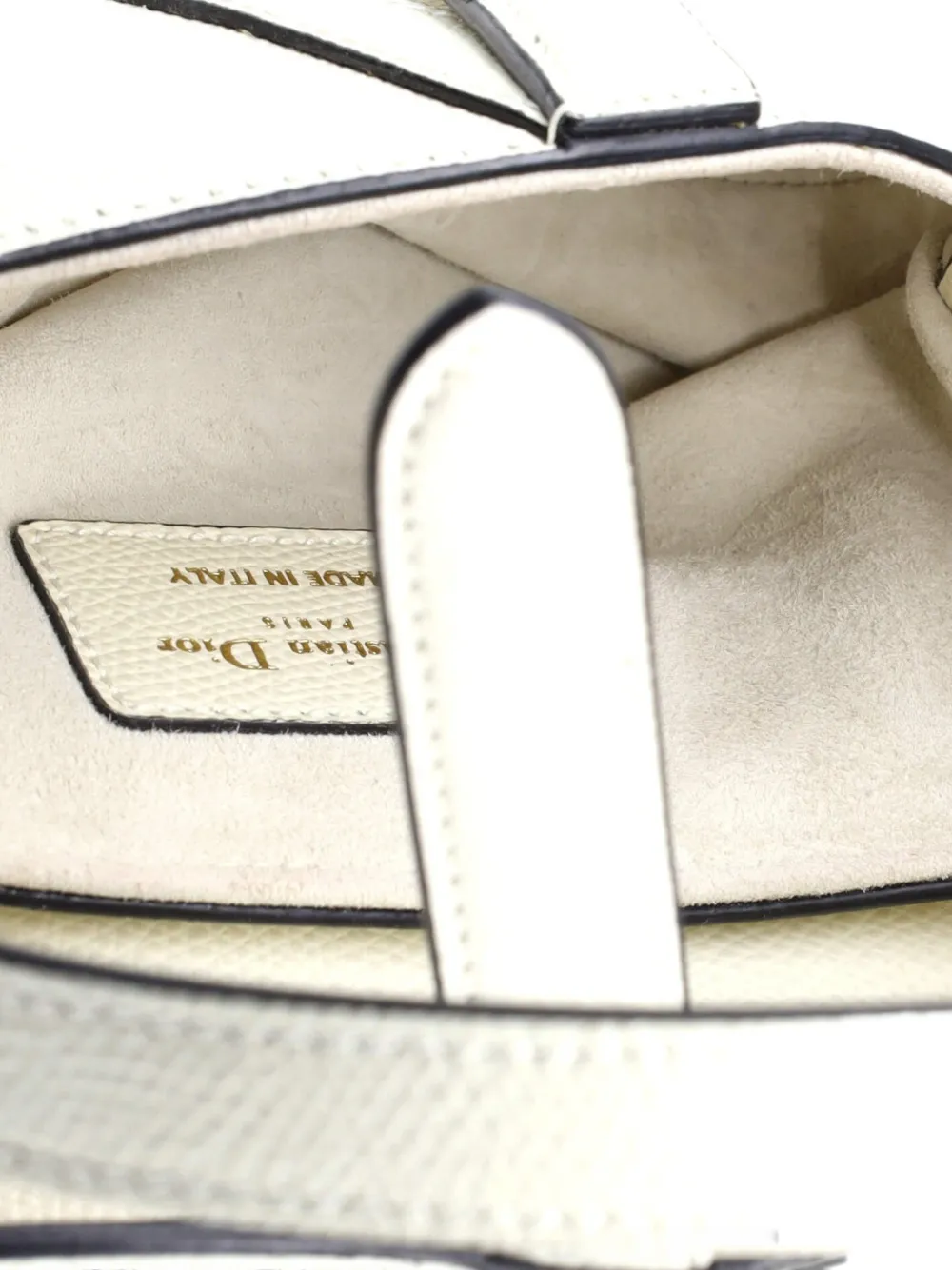 DIOR Pre-owned Saddle Handbag Leather Mini Shoulder Bag In White