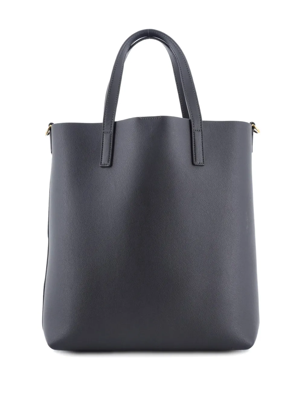 Pre-owned Saint Laurent Shopper Leather Toy Tote Bag In Gray