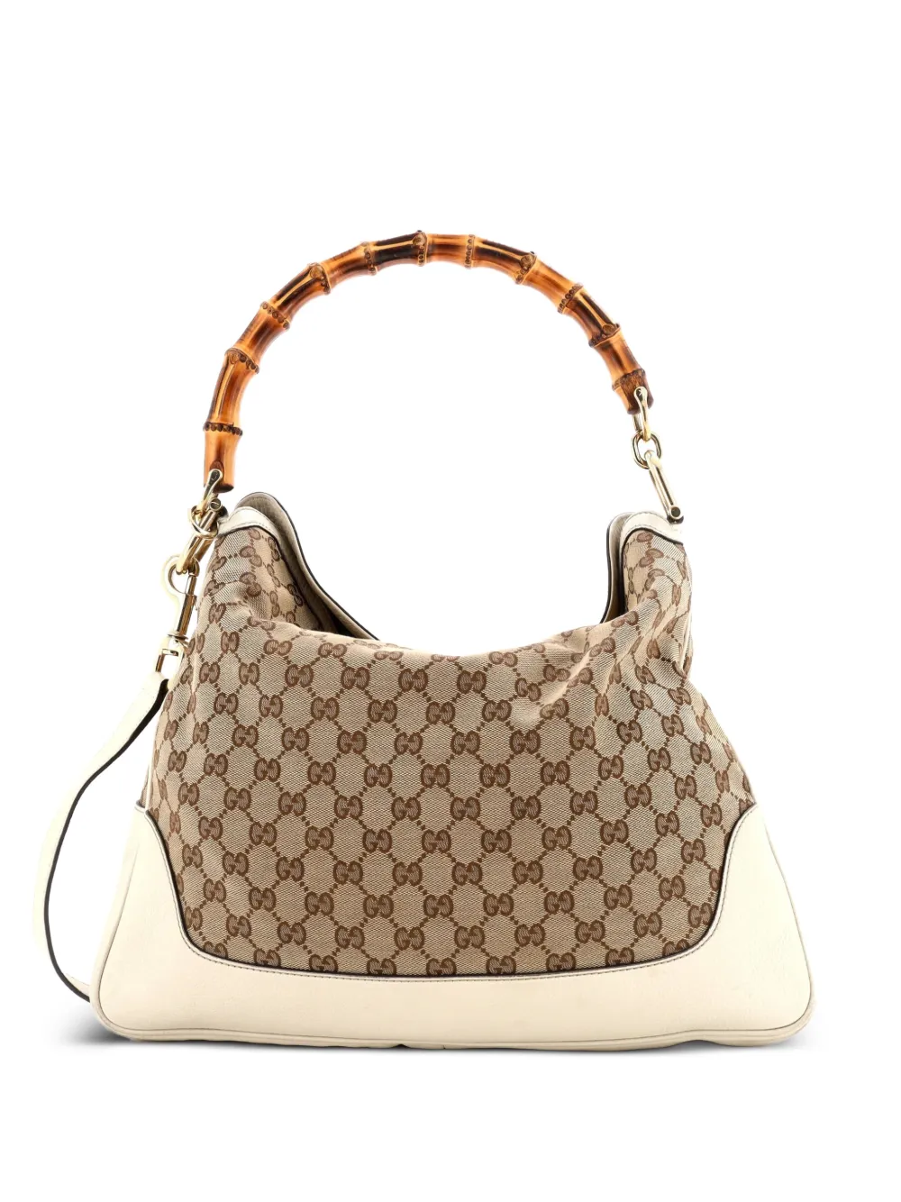 Gucci Pre-Owned Diana Bamboo Shoulder Bag GG Canvas Medium hobo bag - Marrone