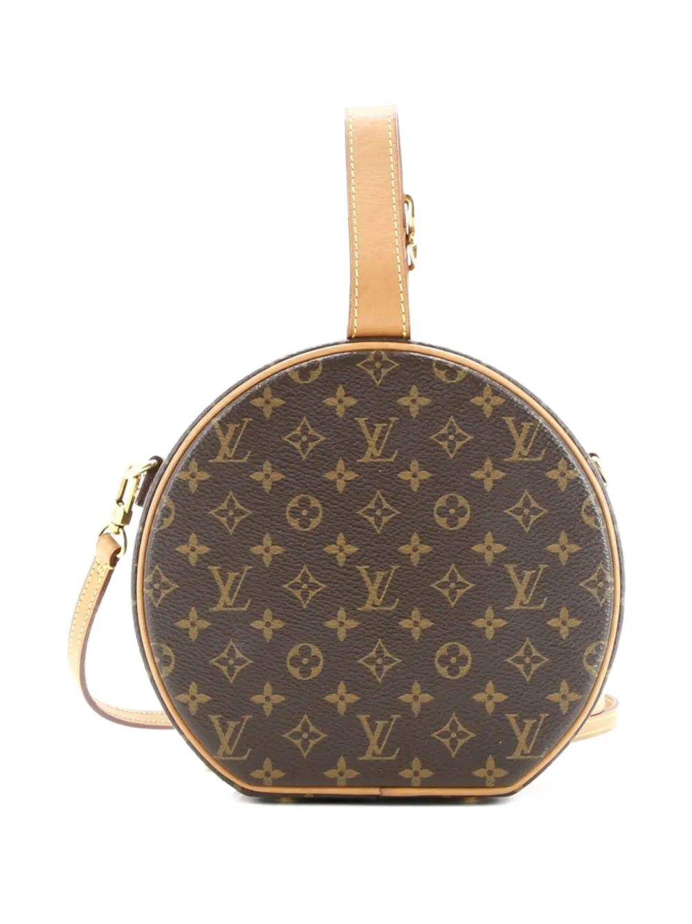 Pre-owned Louis Vuitton Petite Boite Chapeau Bag Monogram Canvas Crossbody Bag In Brown