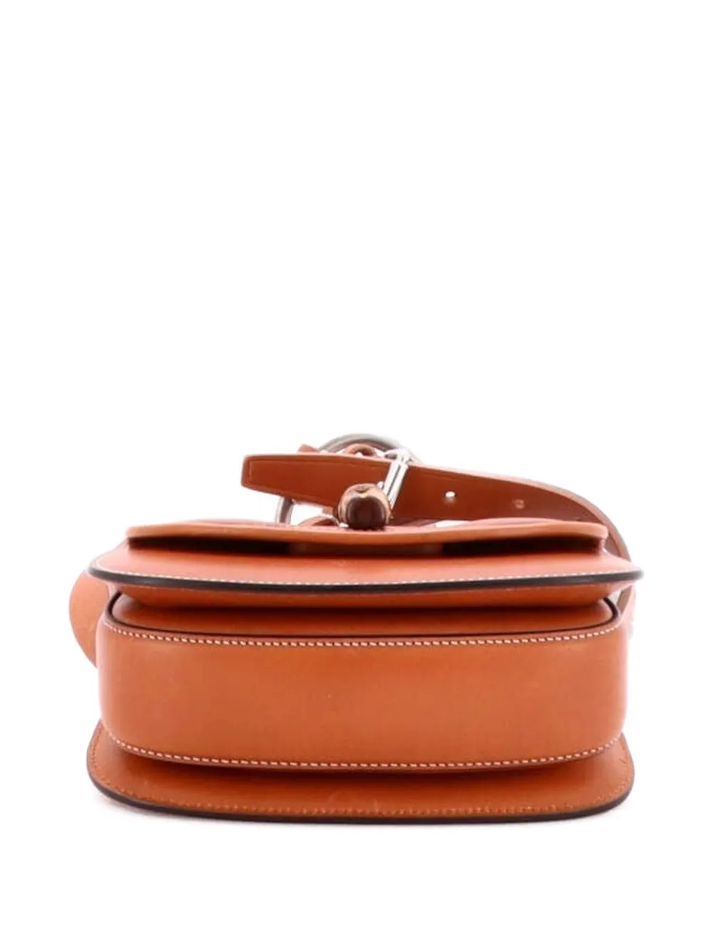 Pre-owned Gucci Bamboo 1947 Leather Mini Belt Bag In Brown