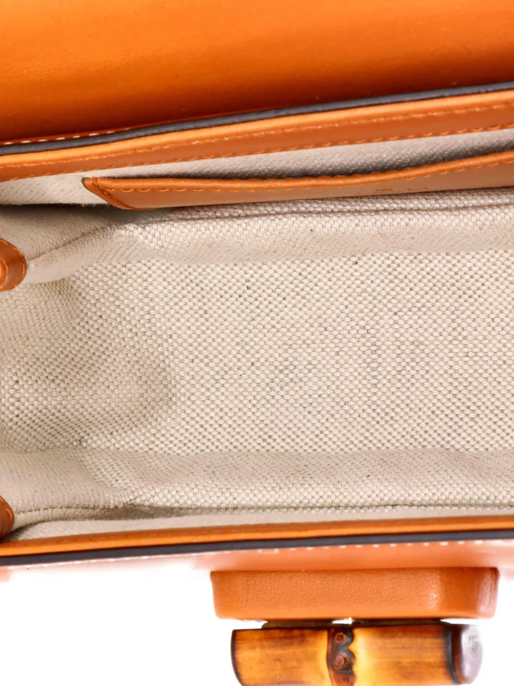 Pre-owned Gucci Bamboo 1947 Leather Mini Belt Bag In Brown