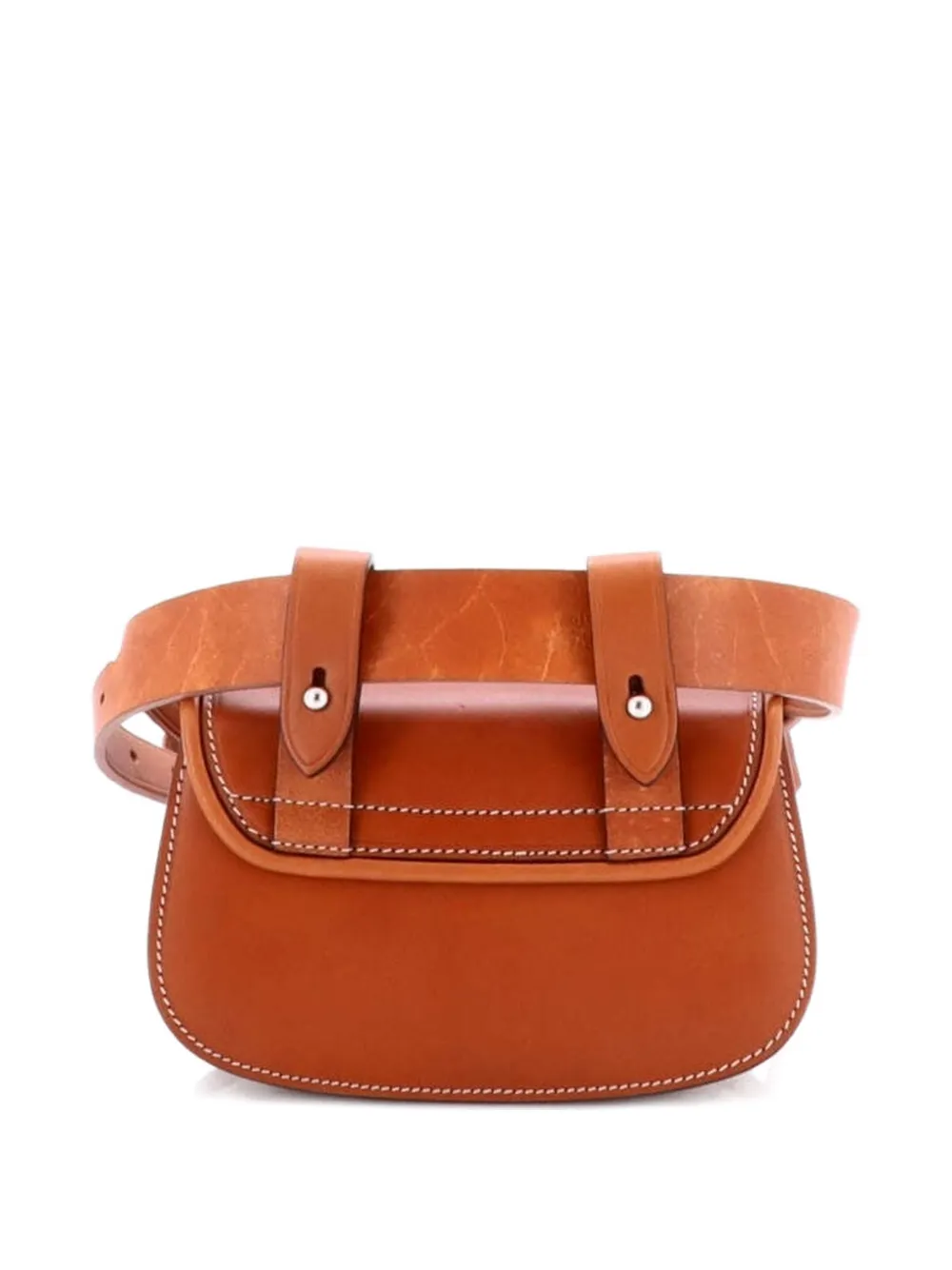 Pre-owned Gucci Bamboo 1947 Leather Mini Belt Bag In Brown