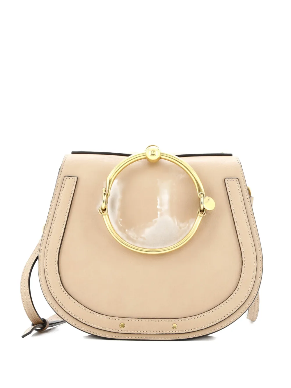 Pre-owned Chloé Nile Leather Medium Crossbody Bag In Neutral