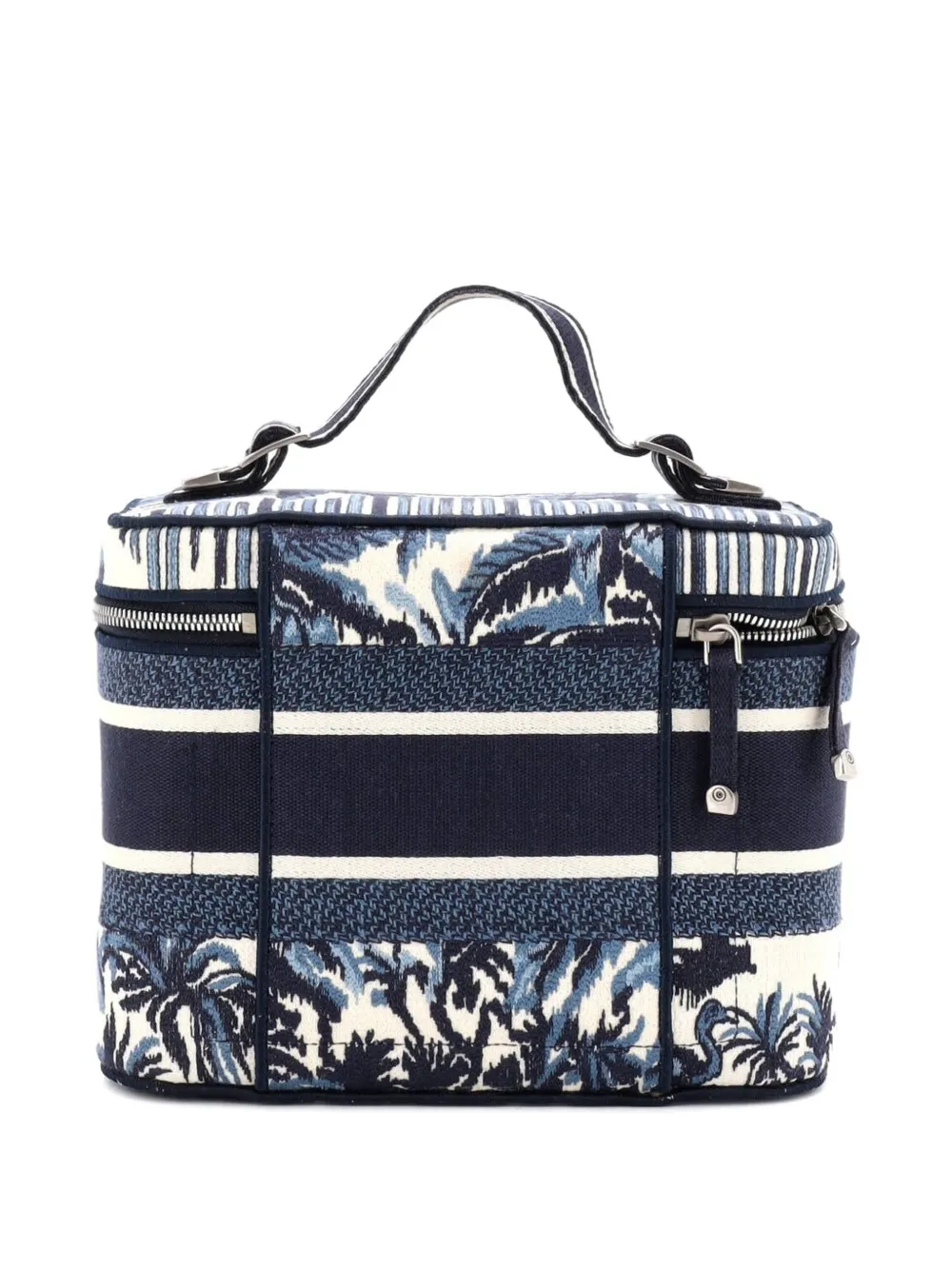 Pre-owned Dior Travel Vanity Case Oblique Canvas Pouch In Blue