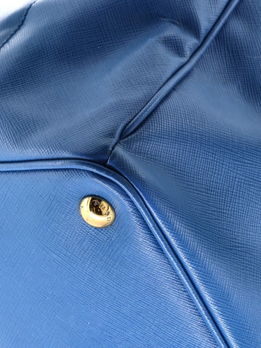 PRADA Pre-owned Lux Open Saffiano Leather Large Tote Bag In Blue