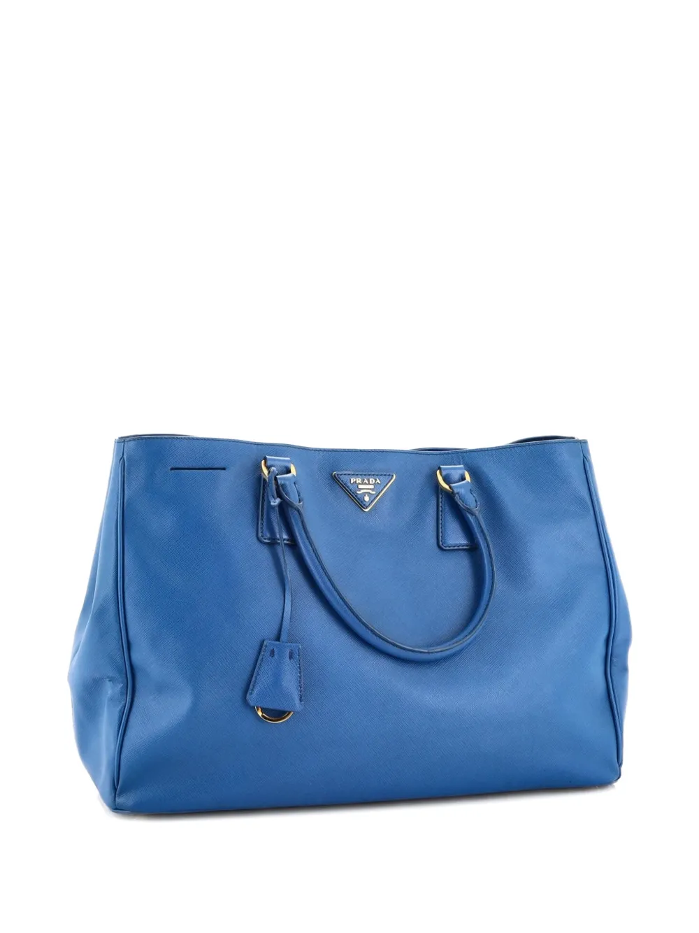PRADA Pre-owned Lux Open Saffiano Leather Large Tote Bag In Blue
