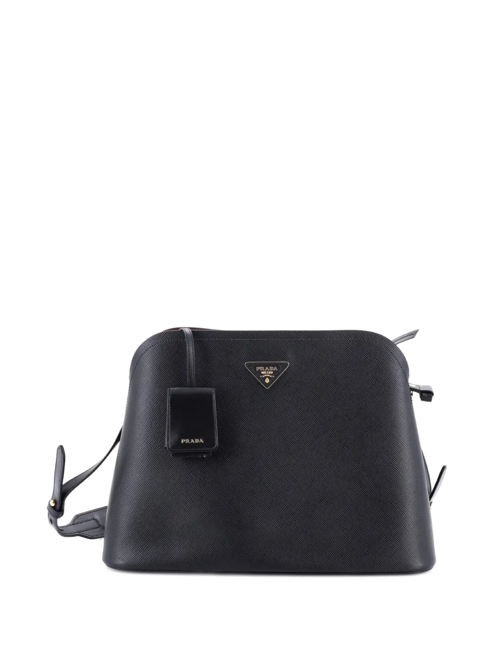 Pre-owned Prada Matinee Bag Saffiano Leather Medium Shoulder Bag In Black