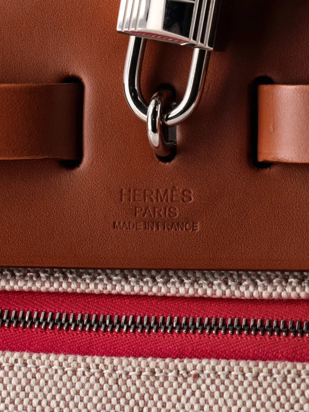 Pre-owned Hermes Herbag Zip Berline Vache Canvas And Leather 31 Shoulder Bag In Pink