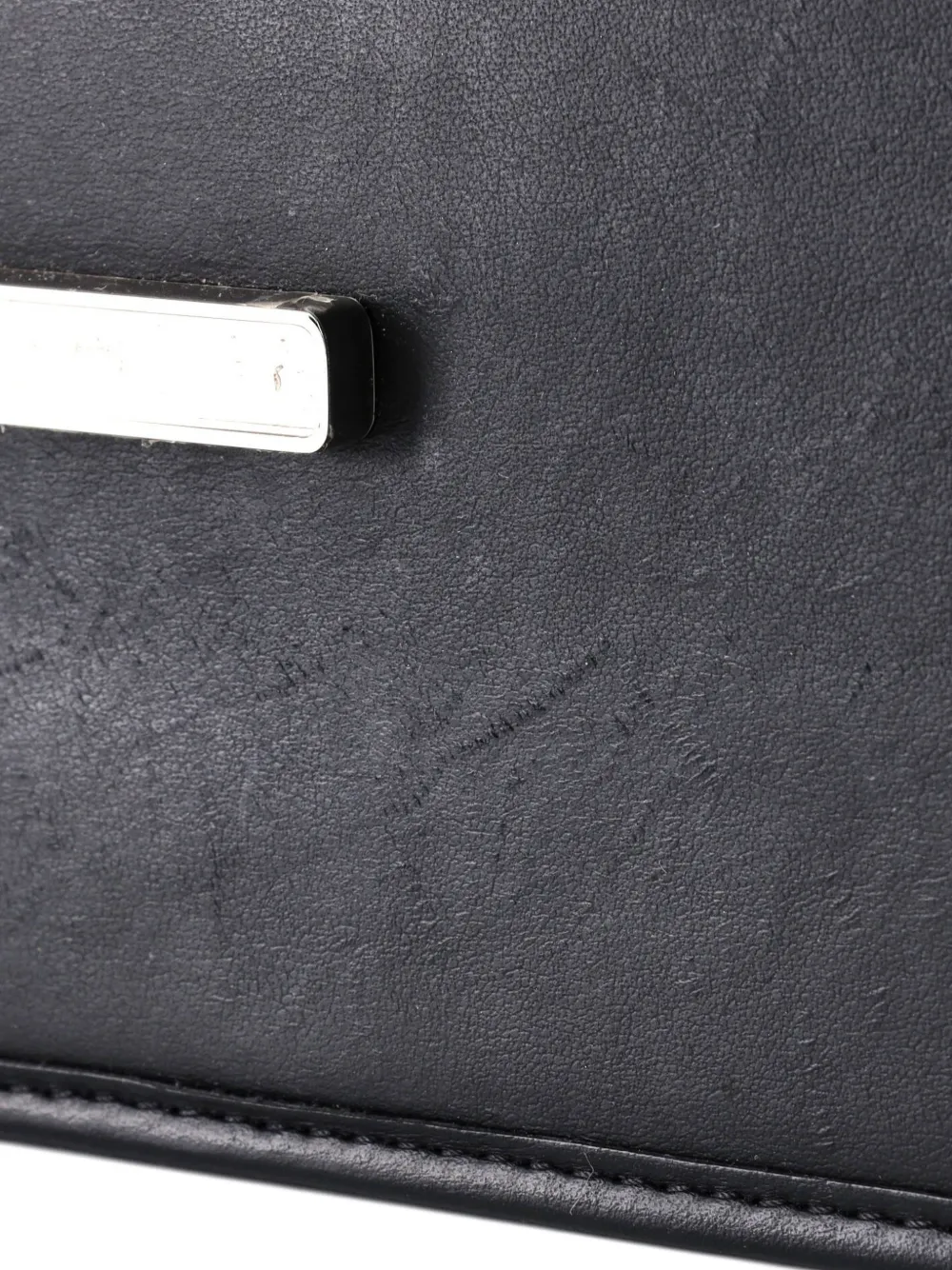 Pre-owned Fendi Kan I F Leather Medium Shoulder Bag In Black