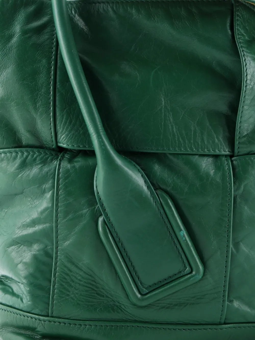 BOTTEGA VENETA Pre-owned Arco Bag Maxi Intrecciato Leather Medium Shoulder Bag In Green